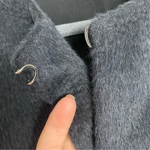 Zero + Maria Cornejo Suri Alpaca Virgin Wool Cocoon Coat Cape Charcoal Gray 6 - Picture 10 of 16